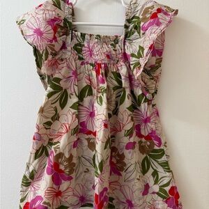GAP Pink and Green Floral Dress